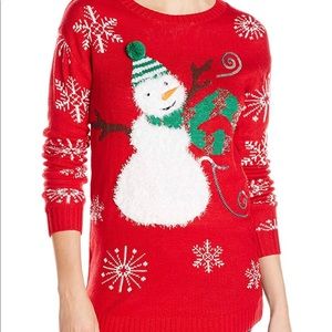 Women's Crew-Neck Snowman Ugly Christmas Sweater